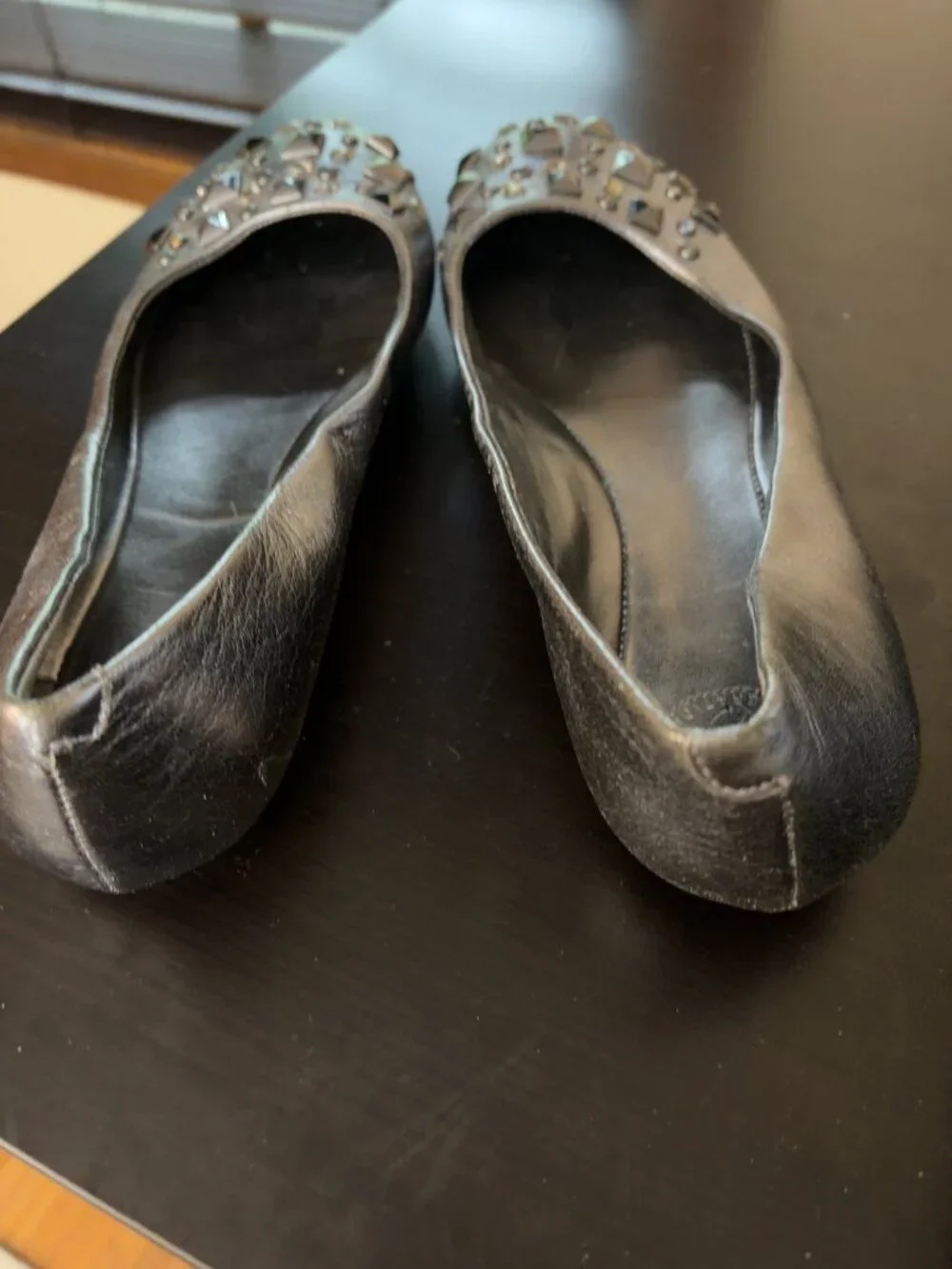 BCBG Generation Metallic Embellished Ballet Flats – Size 7.5